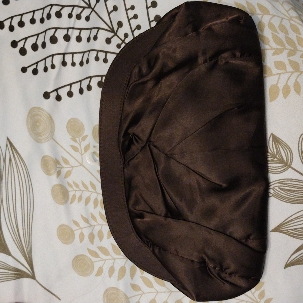 NWT Old Navy Brown Satin Clutch and Goodies